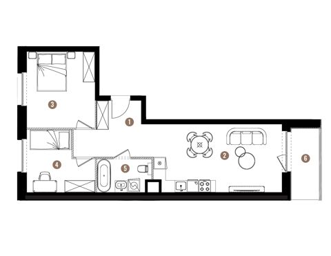 Plan 3 pok. 57m²