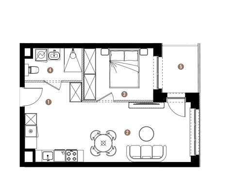 Plan 2 pok. 41m²