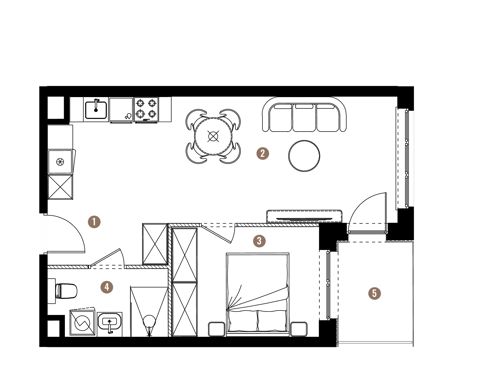Plan 2 pok. 41m²