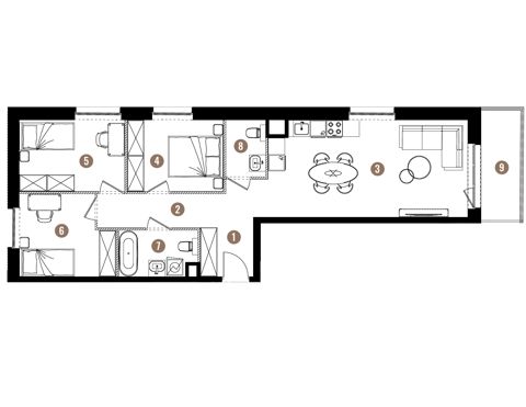 Plan 4 pok. 73m²