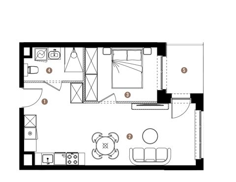 Plan 2 pok. 41m²