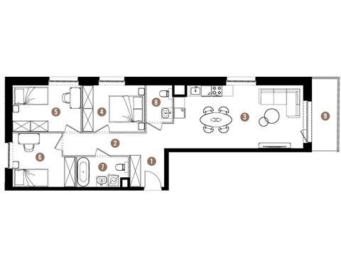 Plan 4 pok. 73m²