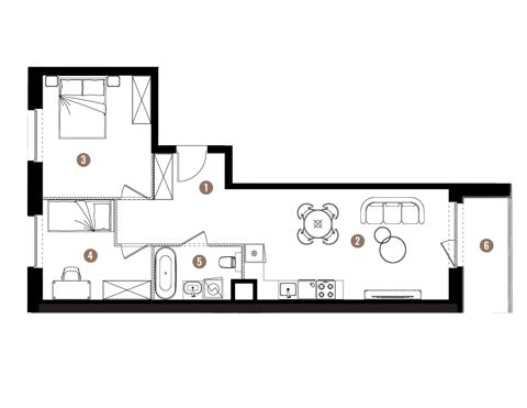 Plan 3 pok. 58m²