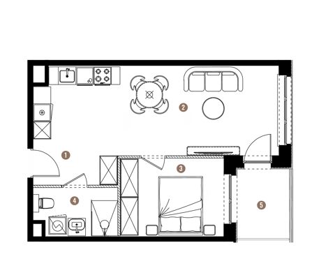Plan 2 pok. 42m²