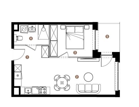 Plan 2 pok. 42m²