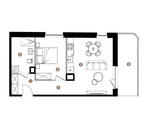 Plan 2 pok. 46m²