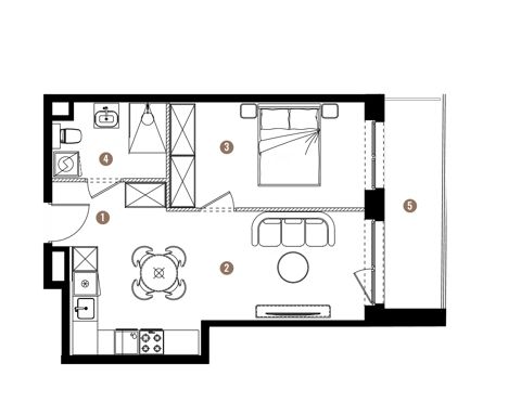 Plan 2 pok. 40m²