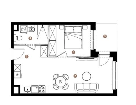Plan 2 pok. 42m²