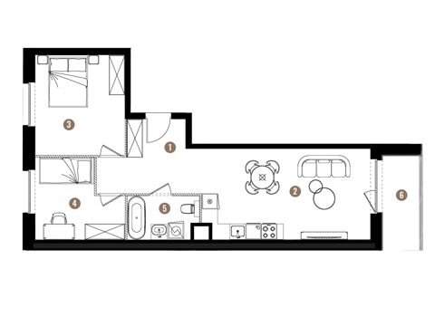 Plan 3 pok. 58m²