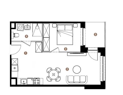 Plan 2 pok. 41m²