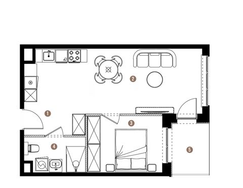 Plan 2 pok. 42m²