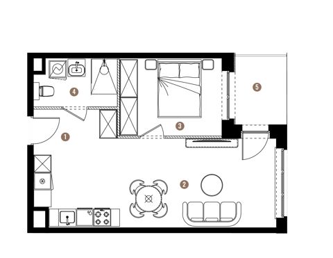 Plan 2 pok. 42m²