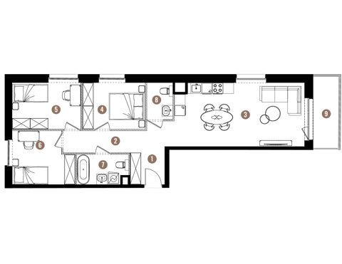 Plan 4 pok. 73m²