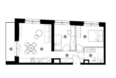 Plan 3 pok. 49m²