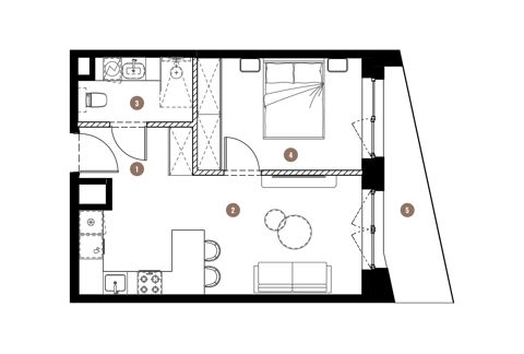 Plan 2 pok. 39m²