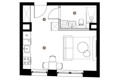 Plan 1 pok. 27m²