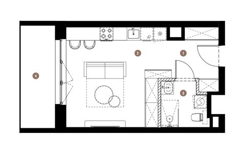 Plan 1 pok. 29m²
