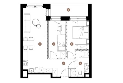 Plan 3 pok. 54m²