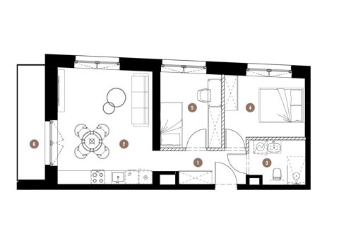 Plan 3 pok. 49m²