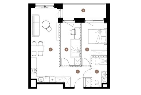 Plan 3 pok. 54m²
