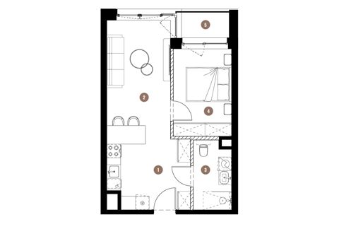 Plan 2 pok. 40m²