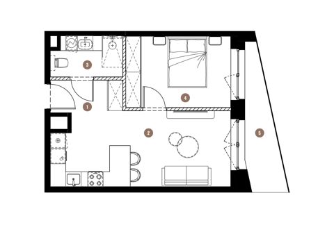 Plan 2 pok. 39m²