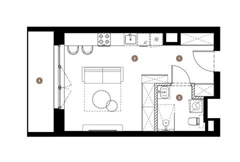 Plan 1 pok. 30m²