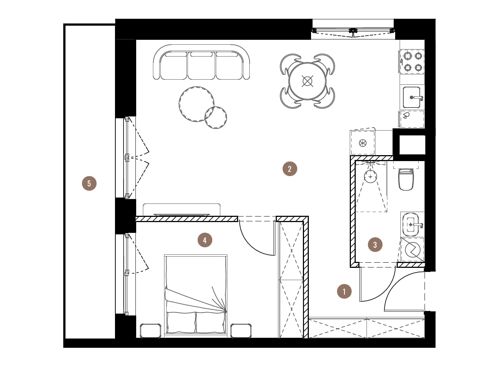 Plan 2 pok. 47m²