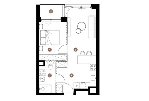 Plan 2 pok. 41m²