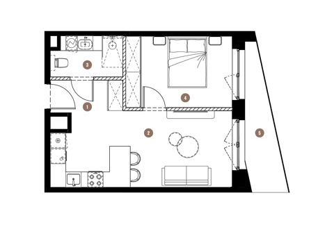 Plan 2 pok. 39m²