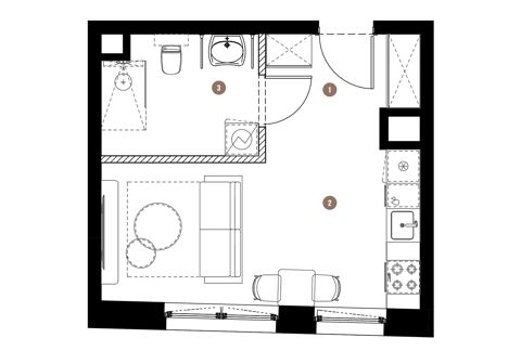 Plan 1 pok. 26m²