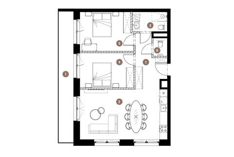Plan 3 pok. 67m²