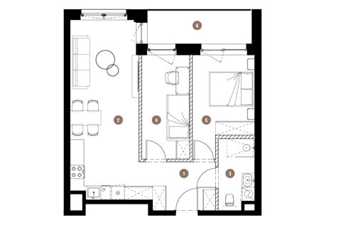 Plan 3 pok. 54m²