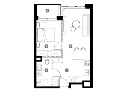 Plan 2 pok. 41m²
