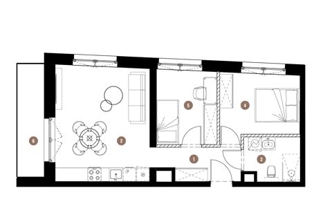 Plan 3 pok. 51m²