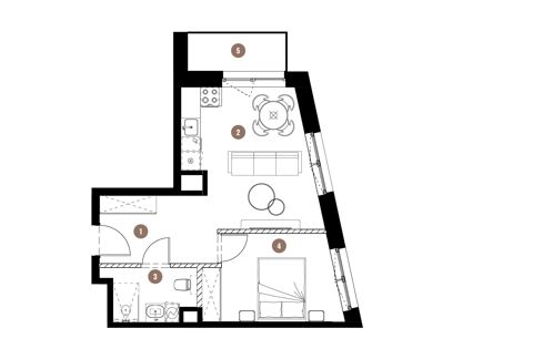 Plan 2 pok. 39m²