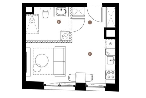 Plan 1 pok. 26m²