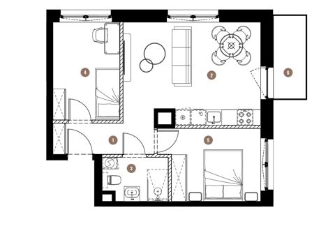 Plan 3 pok. 49m²