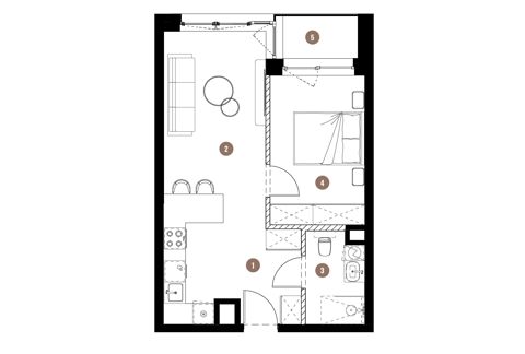 Plan 2 pok. 41m²