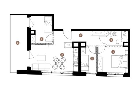 Plan 4 pok. 57m²