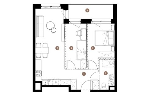 Plan 3 pok. 54m²