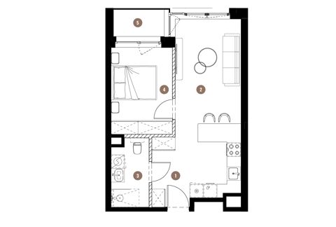 Plan 2 pok. 42m²