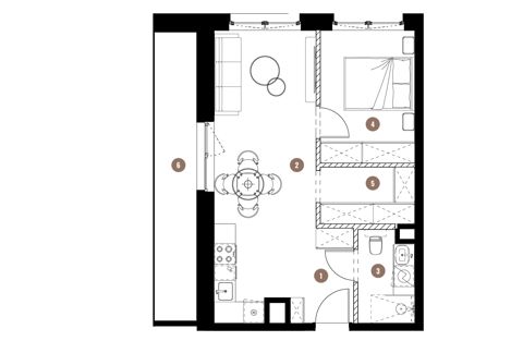 Plan 2 pok. 44m²