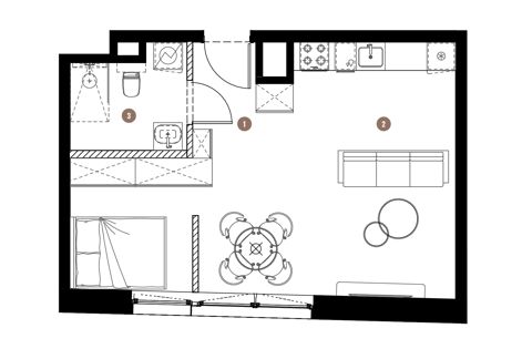 Plan 1 pok. 40m²