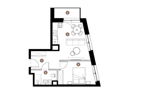 Plan 2 pok. 39m²