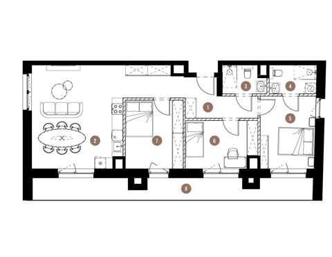 Plan 4 pok. 81m²
