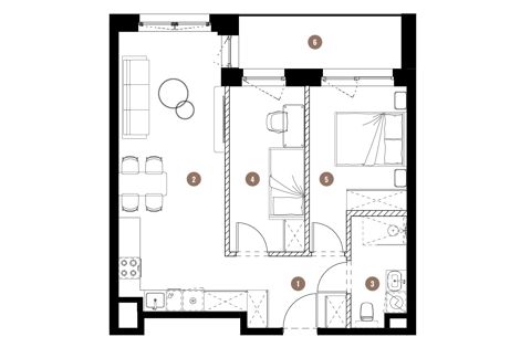 Plan 3 pok. 54m²