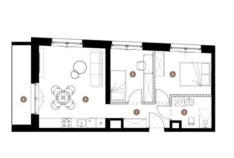 Plan 3 pok. 51m²