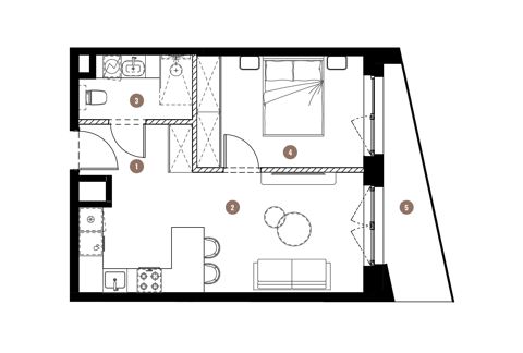 Plan 2 pok. 39m²