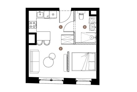 Plan 1 pok. 28m²